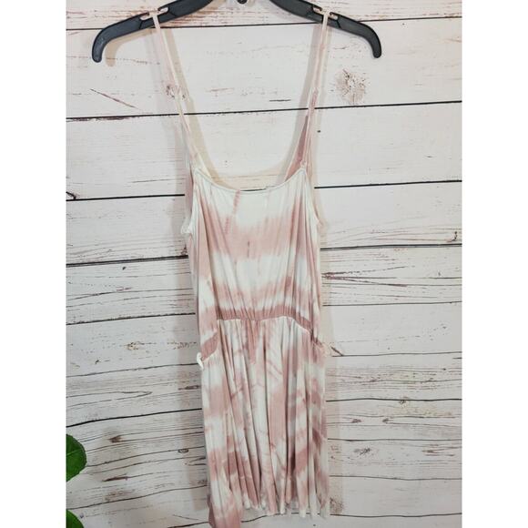 Ocean Drive Pink Tie Dye V-Neck Beach Summer Bodice Tank Dress Womens Size Large - Picture 1 of 10